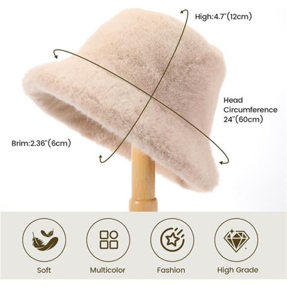 Women\'s Bucket Hat Scarf Set Faux Fur Winter Hat main image 2